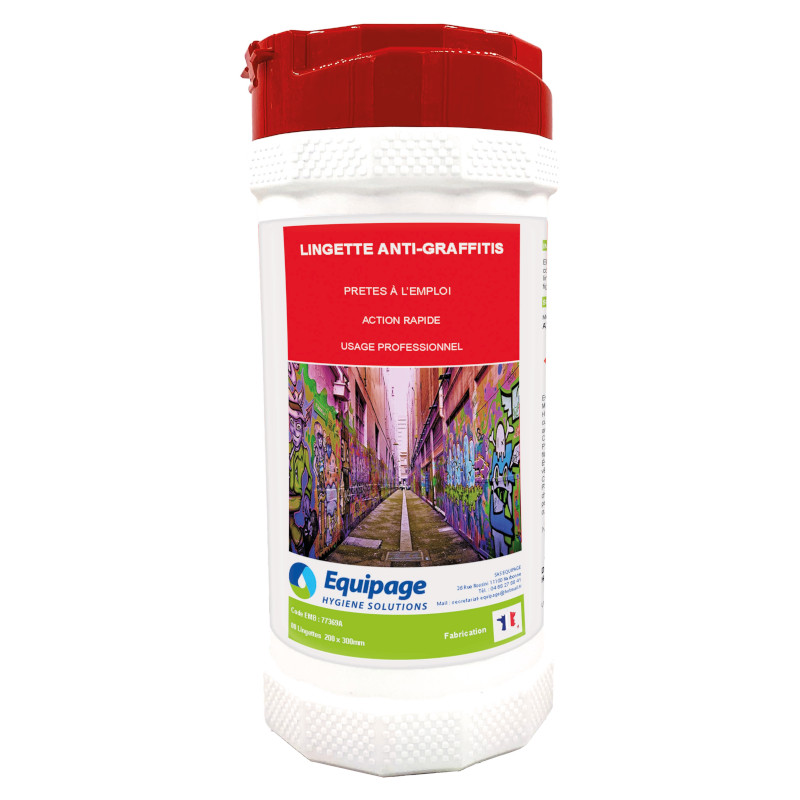 LINGETTES NETTOYANTES ET GRATTANTES ANTI-GRAFFITI - Bote de 80 lingettes